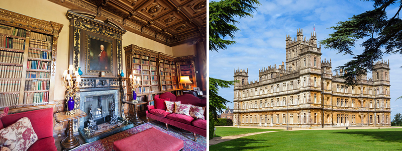 Downton Abbeys Highclere castle i England.