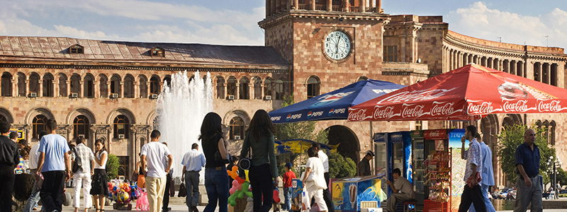Republikens plats i Jerevan, Armenien.