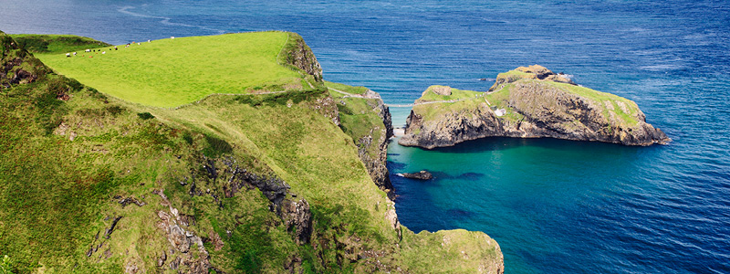 Carrick a Rede med grön natur på Irland.