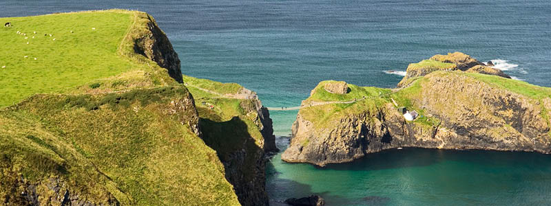 Carrick a Rede med grön natur på Irland.