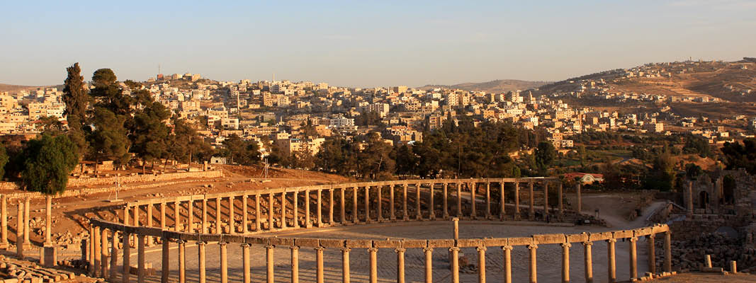 Ruinstaden Jerash i Jordanien på en rundresa.