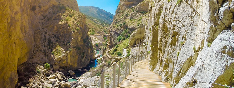Vandringsleden Caminito Del Rey i Andalusien, Spanien.