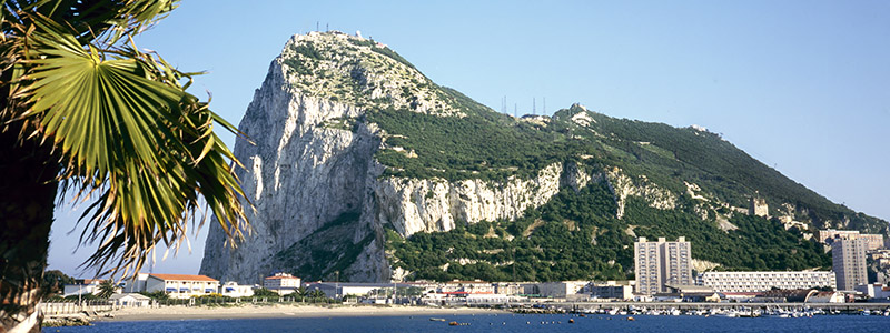 Berget Gibraltar i Andalusien.