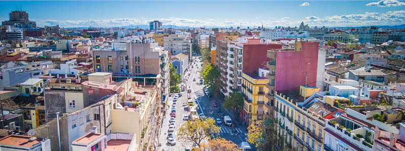 Utsikt över Valenica, en hamnstad i Costa Blanca i Spanien.
