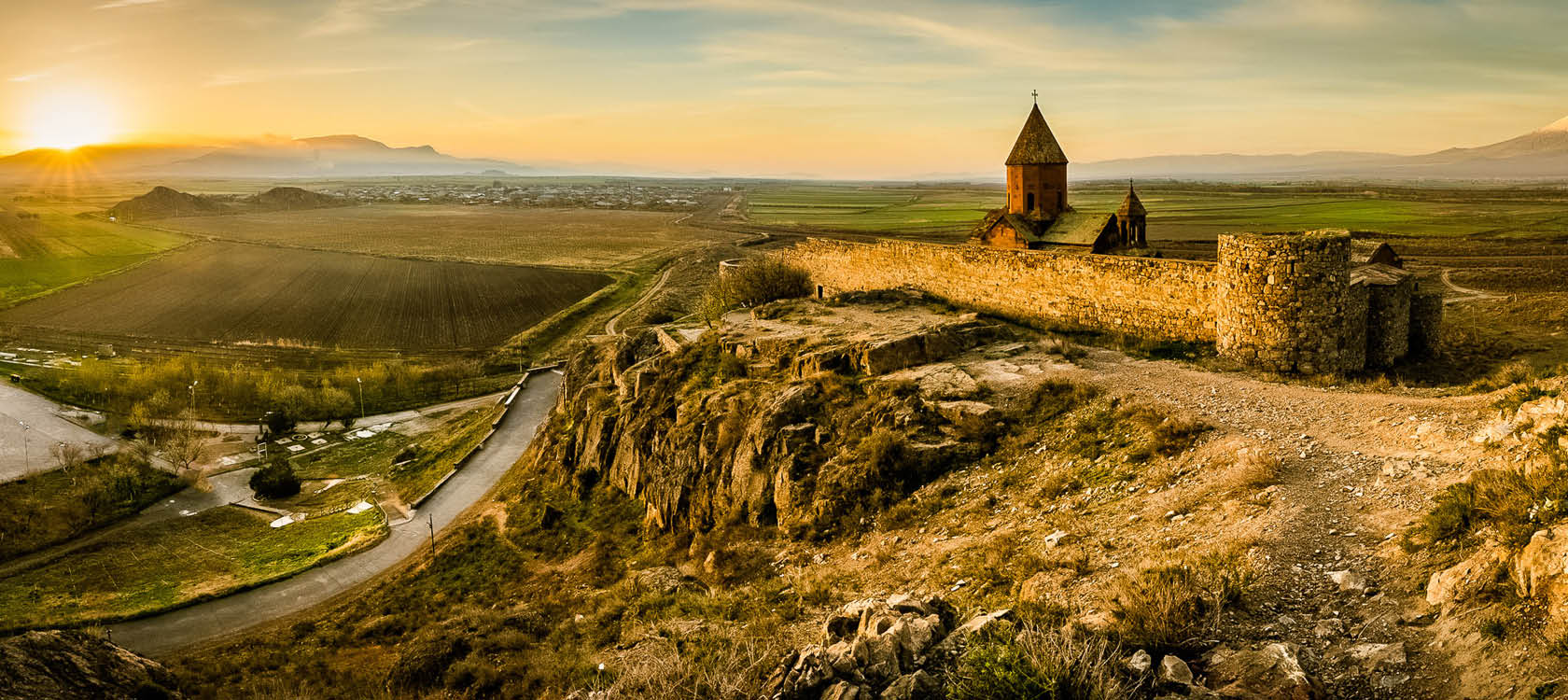 Khor Virap framfr berget Ararat i Armenien.