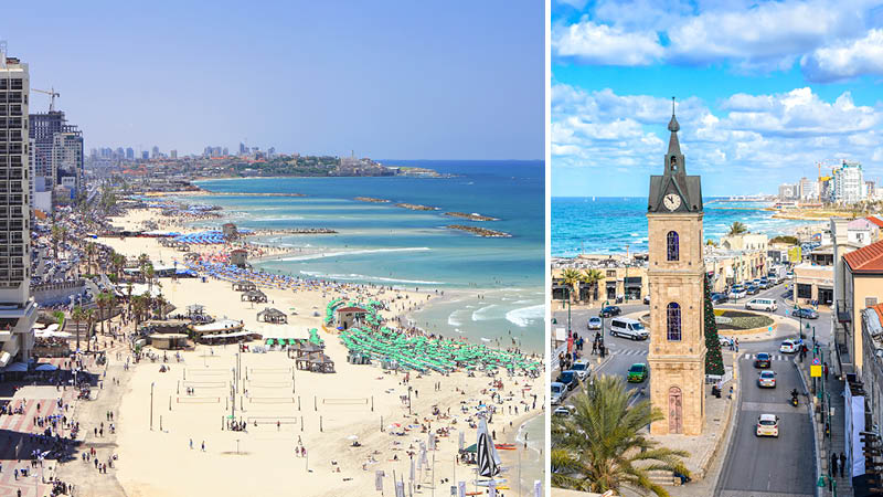 Lnga sandstrnder och storstadsliv i Tel Aviv. 
