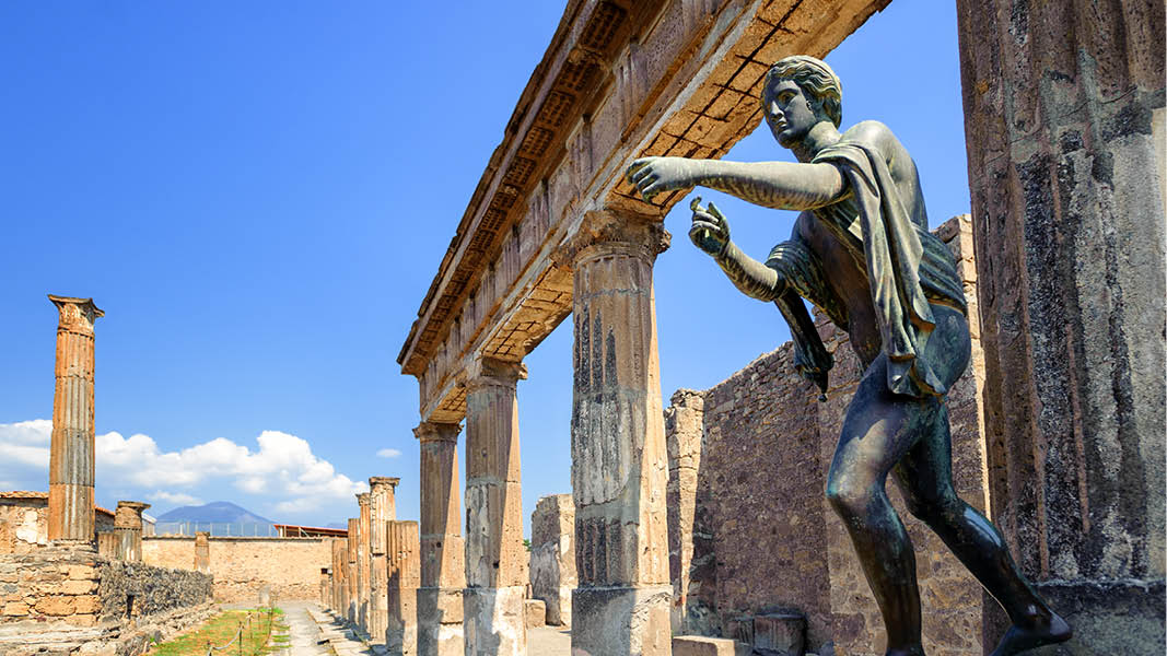 Romerska ruiner i Pompeji i Italien