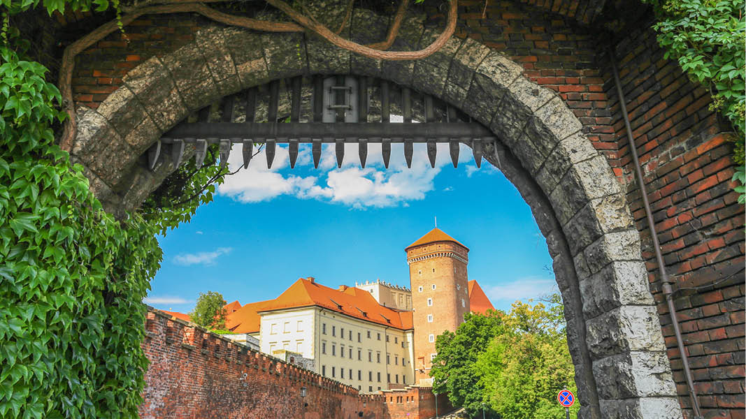 vackra byggnader vid wawelslottet i krakow